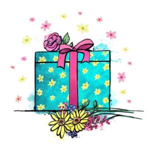 Flower Blue Box eCard by Lisa Maltby