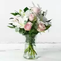 Simply Pink Rose Lily Bouquet